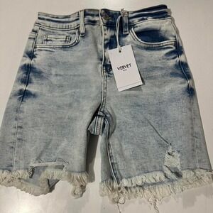 New Vervet Denim Frayed Hem Shorts Size XS